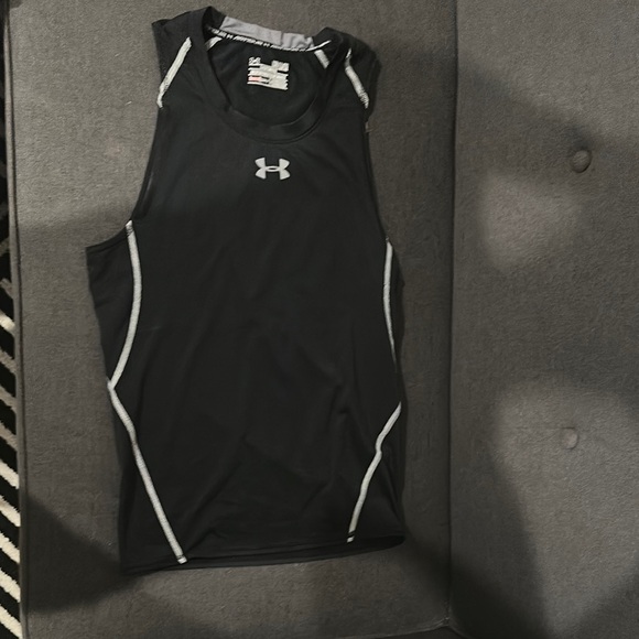 Under Armour Black and White Athletic Compression Tank - Picture 1 of 12